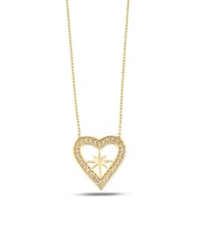 Debora Jewelry 14 Ayar Altın Kalpli Taşlı Kolye