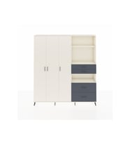 Arges Dolap 12 Raflı 4 Çekmeceli Tek Askılı 220x30x243 Aytaşı-Aytaşı/Antrasit