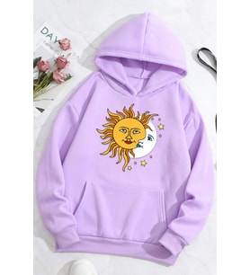 Unisex Larks' Tongues in Aspic Baskılı Sweatshirt (Lila)