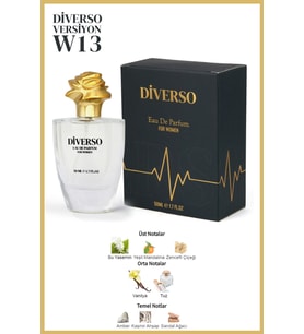 DİVERSO W13 KADIN PARFÜM EDP 50 ML AMBER & ÇİÇEKSİ  T.C. Sağlık Bakanlığı ÜTS KAYITLI