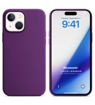 Microsonic Apple iPhone 15 Plus Kılıf Liquid Lansman Silikon Mor (Mor)