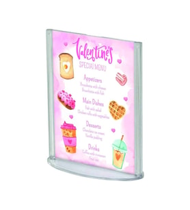 A5 Oval Tabanlı Masaüstü Şeffaf Föylük Broşürlük Fiyatlık 25li Paket