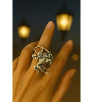 Yay Burcu Simgeli Unisex Ayarlanabilir Metal Yüzük