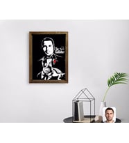 BK Gift Kişiye Özel Godfather Baba Tasarımlı Doğal Masif Ahşap Çerçeveli Tablo 45x65cm-2