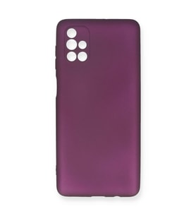Samsung Galaxy M51 Kılıf First Silikon - Mürdüm