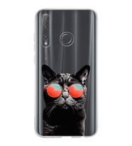 PrintiFy Huawei Honor 20 Lite ile Uyumlu 1mm Slim Fit Kedi 3 050d Baskılı Şeffaf  Kılıf