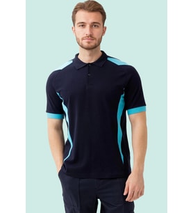 Polo Yaka Tişört İş Güvenliği Nefes Alabilir Flora shirt Şık Rahat Günlük Kullanımı İçin (Lacivert-Turkuaz)