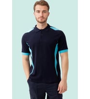 Polo Yaka Tişört İş Güvenliği Nefes Alabilir Flora shirt Şık Rahat Günlük Kullanımı İçin (Lacivert-Turkuaz)