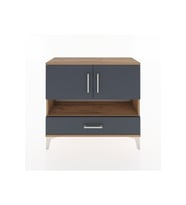 Arges Şifonyer 3 Raflı Tek Çekmeceli 2 Kapaklı 88x30x80 Çam-Antrasit