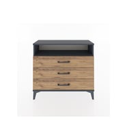 Arges Şifonyer Tek Raflı 3 Çekmeceli 88x30x80 Antrasit-Çam