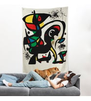 Joan Miro - Acıtmadan Vurun Duvar Örtüsü-8096
