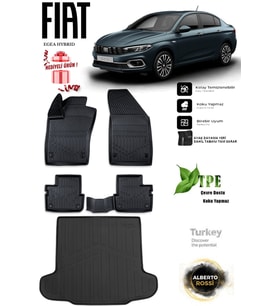 Fiat Egea Hybrıd 2025 Araca Özel 3D Paspas Ve 3D Bagaj Havuzu