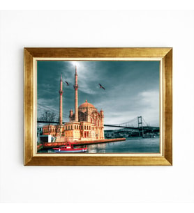 Tablore İstanbul Ortaköy Camii Ve Boğaz Köprüsü Çerçeveli Kanvas Tablo