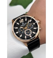 Daniel Klein Exclusive Siyah Deri Kordon Rose Çelik Kasa Erkek Kol Saati+Bileklik zmdk1172
