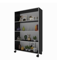 Kenzlife kitaplık beril 128*090*020 gri tekerlekli mutfak dolabı banyo ofis ayakkabılık kiler