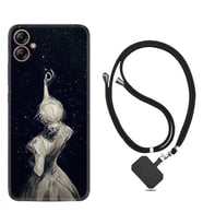 Samsung Galaxy A04E Kılıf Resimli Boyun Askılı İpli Desenli Silikon Star Woman 1332