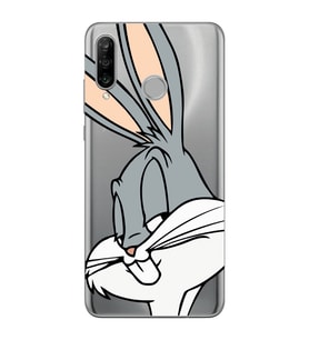 Huawei P30 Lite Uyumlu Bugs Bunny Desenli Şeffaf Telefon Kılıfı