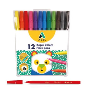 Keçeli Kalem 12 Renk Adel 12 li Keçeli Kalem 1 Paket (Karışık)