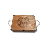 Lotus çiçeği kabartmalı ahşap çok amaçlı kutu(27*18*9.5cm)