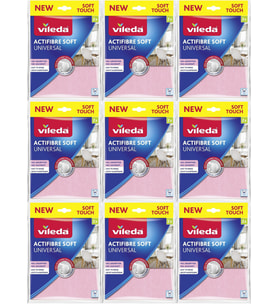 Vileda Actifibre Soft Universal New Soft Touch (Paket içi 2 Li) (9 Lu Set)