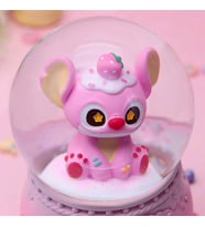 Stitch Tasarım Orta Boy Işıklı Müzikli Kar Küresi (Pembe)