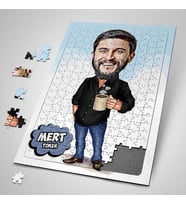 Kişiye Özel Patronumun Kahve Keyfi Karikatürlü Puzzle