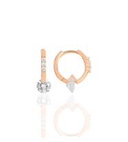 Gümüş rose zirkon taşlı tasarım halka küpe SGTL11848ROSE