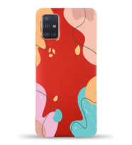 PrintiFy Samsung Galaxy M31s Uyumlu Lansman Kılıf Karışık Renkler Tasarımlı İçi Kadife Kapak (Kırmızı)