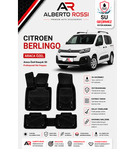 CITROEN BERLİNGO 2019 - 2026 Araca Özel Kauçuk 3D Profesyonel Oto Paspası