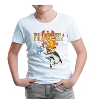 Fairy Tail - Natsu & Happy Beyaz Çocuk Tshirt