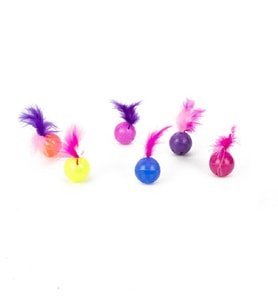 TÜYLÜ KEDİ OYUN TOPU 4 cm Çap ( 6 Adet )