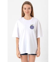 One Piece Anime Gomu Gomu Devil Fruit Beyaz Kadın Oversize Tshirt