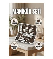 12 Parça Çanta Tipi Manikür Pedikür Seti Tırnak Bakım ve Şekillendirme Aletleri