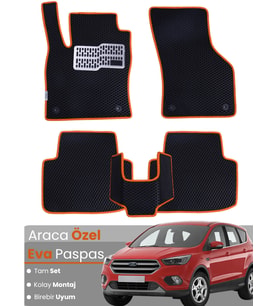 FORD KUGA 2 (2013-2019) Uyumlu EVA Paspas Tam Set–Araca Özel,Su Geçirmez,Kolay Montaj