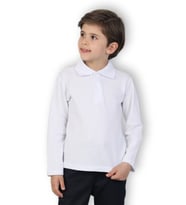 Erkek Çocuk %100 Pamuk Okul Tarz Uzun Kol T-Shirt 5-17 Yaş 12274 MODANINO (Beyaz)