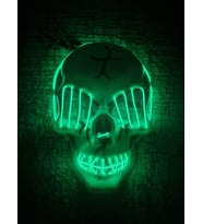 Halloween Maske Kuru kafa Işıklı Yeşil Teller