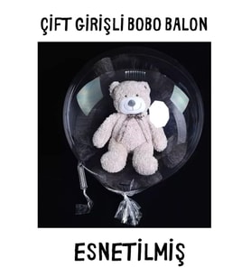 30'' ÇİFT GİRİŞLİ ŞEFFAF BALON 1 ADET-ESNETİLMİŞ YÜKSEK KALİTELİ