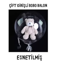 30'' ÇİFT GİRİŞLİ ŞEFFAF BALON 1 ADET-ESNETİLMİŞ YÜKSEK KALİTELİ