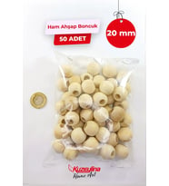 20 mm Ahşap Ham Boncuk - 50 Adet