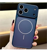 ?Phone 14 Pro ile Uyumlu 17 Pro G�r�n�ml� Magsafe Destekli Kablosuz ?arj �zellikli Kamera Lens Korumal? ??k Metal G�r�n�ml� Telefon K?l?f?