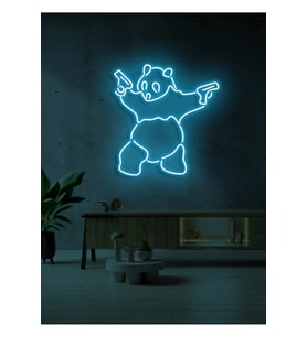 Panda Figürlü Neon Tabela