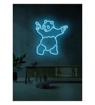 Panda Figürlü Neon Tabela