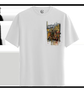 Urban Reflection - %100 Pamuklu Kadın Beyaz Tişört - Premium Quality