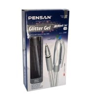 Pensan Gümüş Simli Jel Tükenmez Kalem Jel Simli 1.0 MM Gümüş (12 Li Paket)