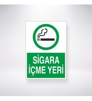 Sigara İçme Yeri 21x28 Arkası Yapışkanlı Levha