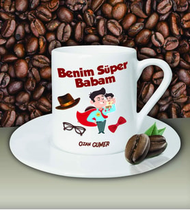 Kişiye Özel Benim Süper Babam Tasarımlı Beyaz Kahve Fincanı