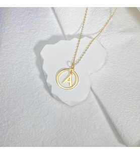 Kişiye Özel 925 Ayar Gümüş Sallantılı Harf Kolye (Gold)