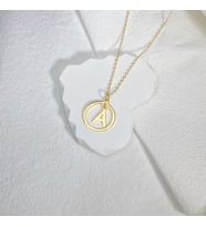 Kişiye Özel 925 Ayar Gümüş Sallantılı Harf Kolye (Gold)