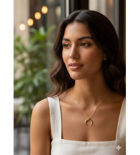 925 Ayar Papatya Silver Yılbaşı Özel Tasarım Ay Kolye.rose.gold.rodaj