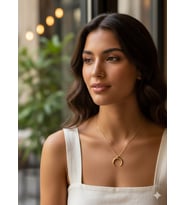 925 Ayar Papatya Silver Yılbaşı Özel Tasarım Ay Kolye.rose.gold.rodaj